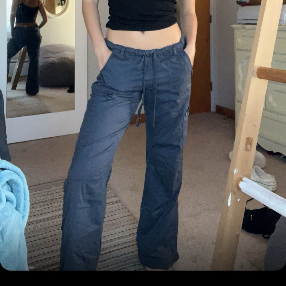 Gray straight leg bottoms